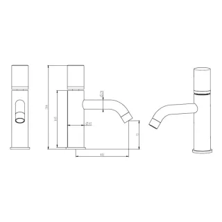 Смеситель для раковины Boheme Stick Diamond 121-MG золото матовое